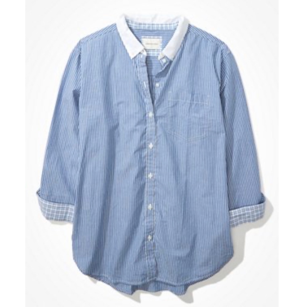 AE Oversized Oxford Button-Up Shirt size Large